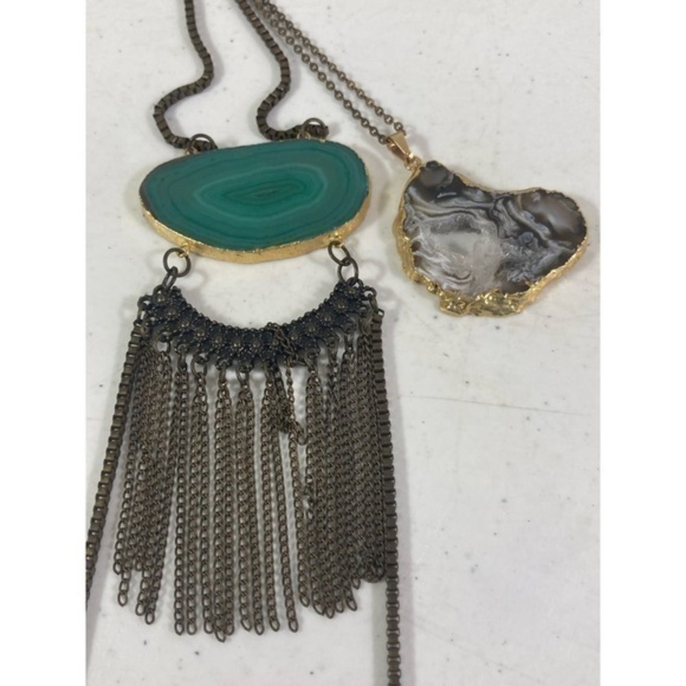 Agate 2‎ Pendant Necklaces Natural Healing Stones Jewelry Lot Necklace Gemstone